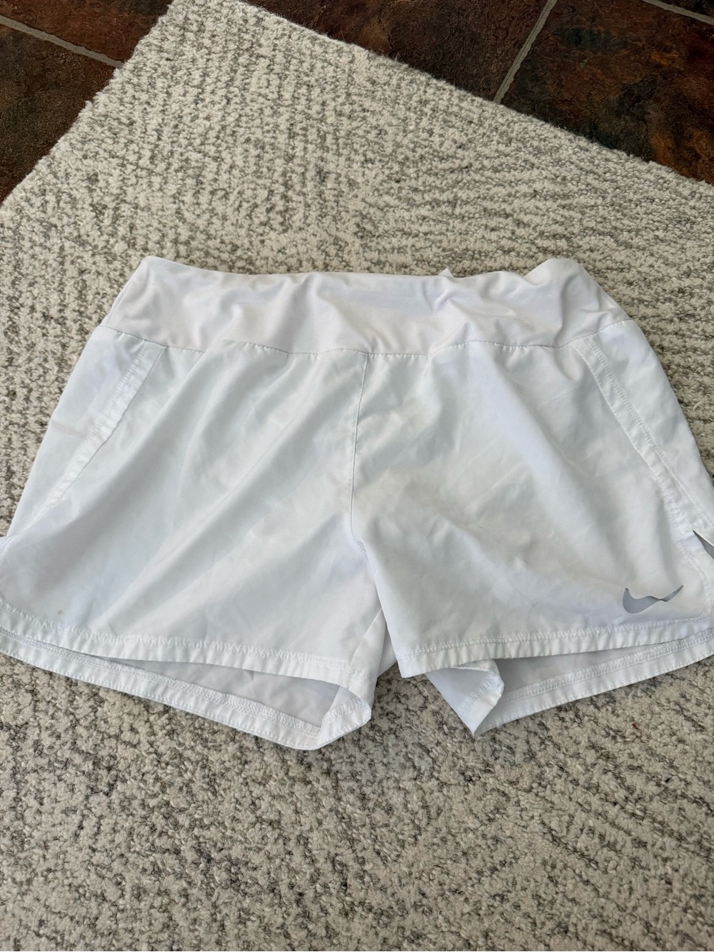 Nike Women's White Athletic Running Shorts